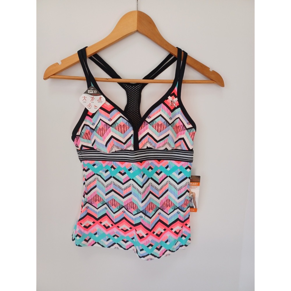 NWT ZeroXposure Firefly Geometric  Tankini Top UPF 30+ Quick Dry XS (6) Swimsuit